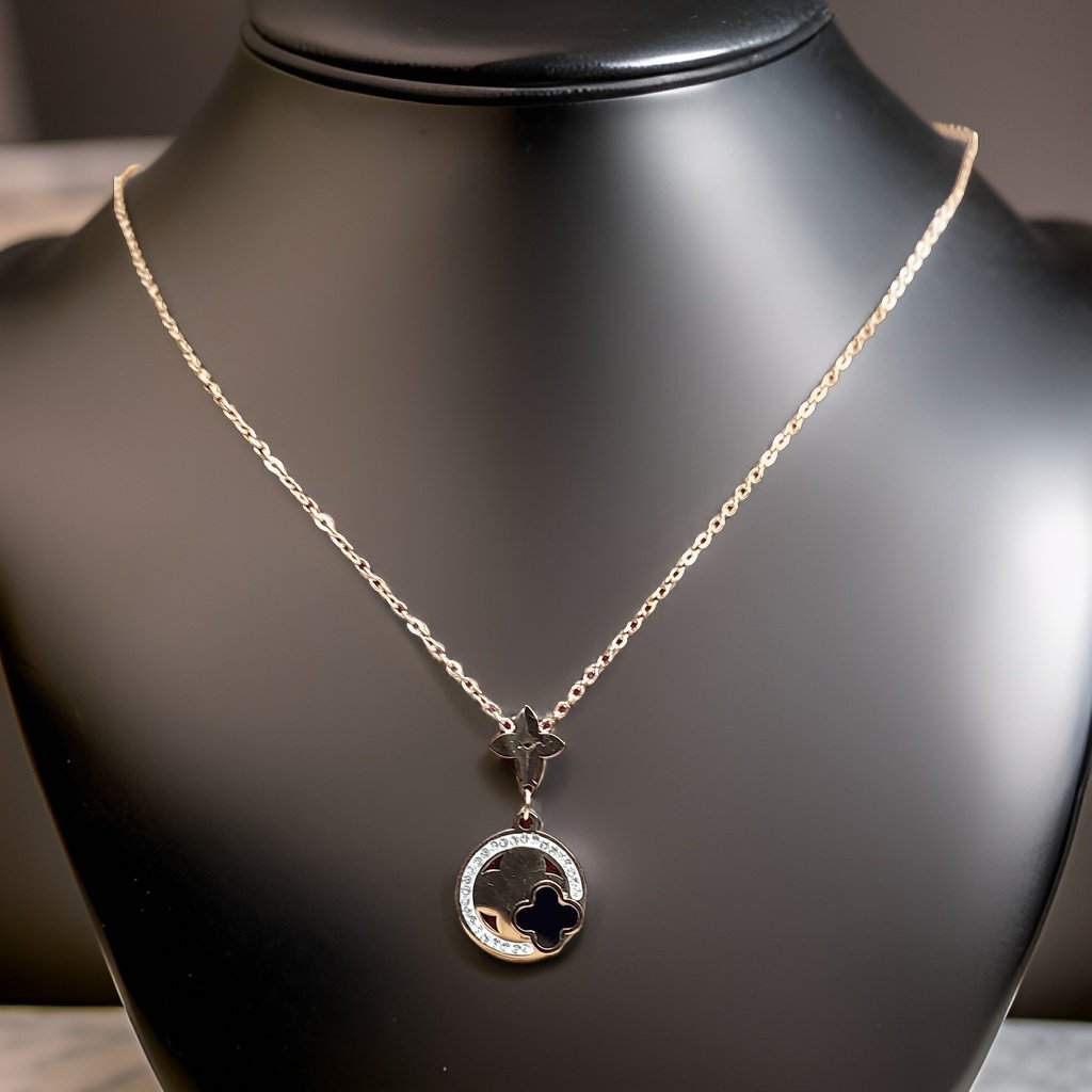 Elevate your style with our Gold Color Circle Pendant. This chic piece features a circular pendant with a luxurious gold finish that adds a touch of glamour to any ensemble. The adjustable chain ensures a comfortable fit, making it suitable for all occasions.