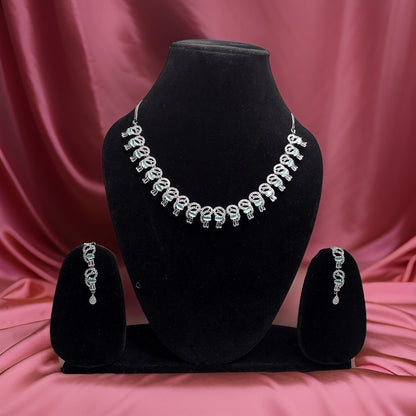 Elevate your look with our Premium American Diamond Necklace. This luxurious piece features high-quality American diamond accents that add instant glamour to any ensemble. The adjustable chain ensures a perfect fit, making it suitable for all necklines.